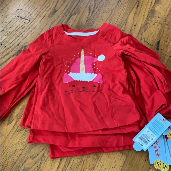 Cat & Jack Other - Cat & jack Santa unicorn cat l/s shirt